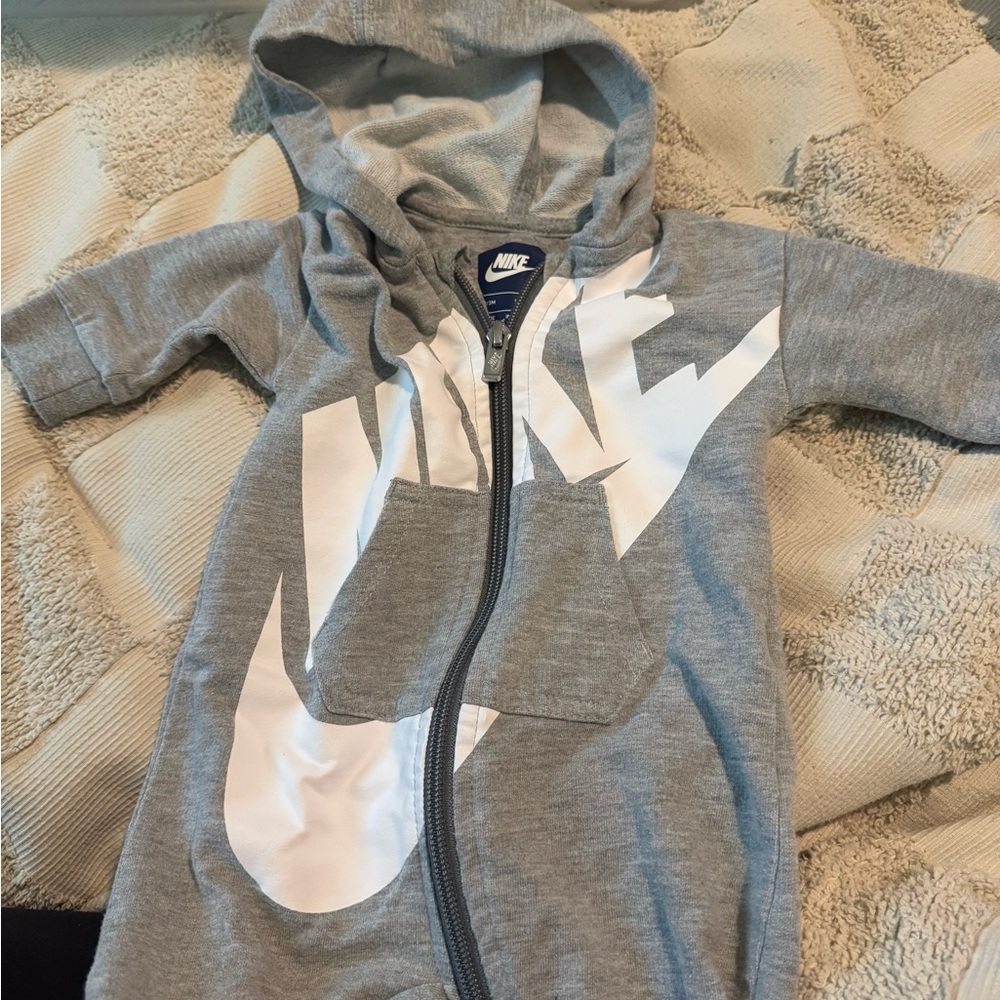 Nike Infant Gray Hooded Romper